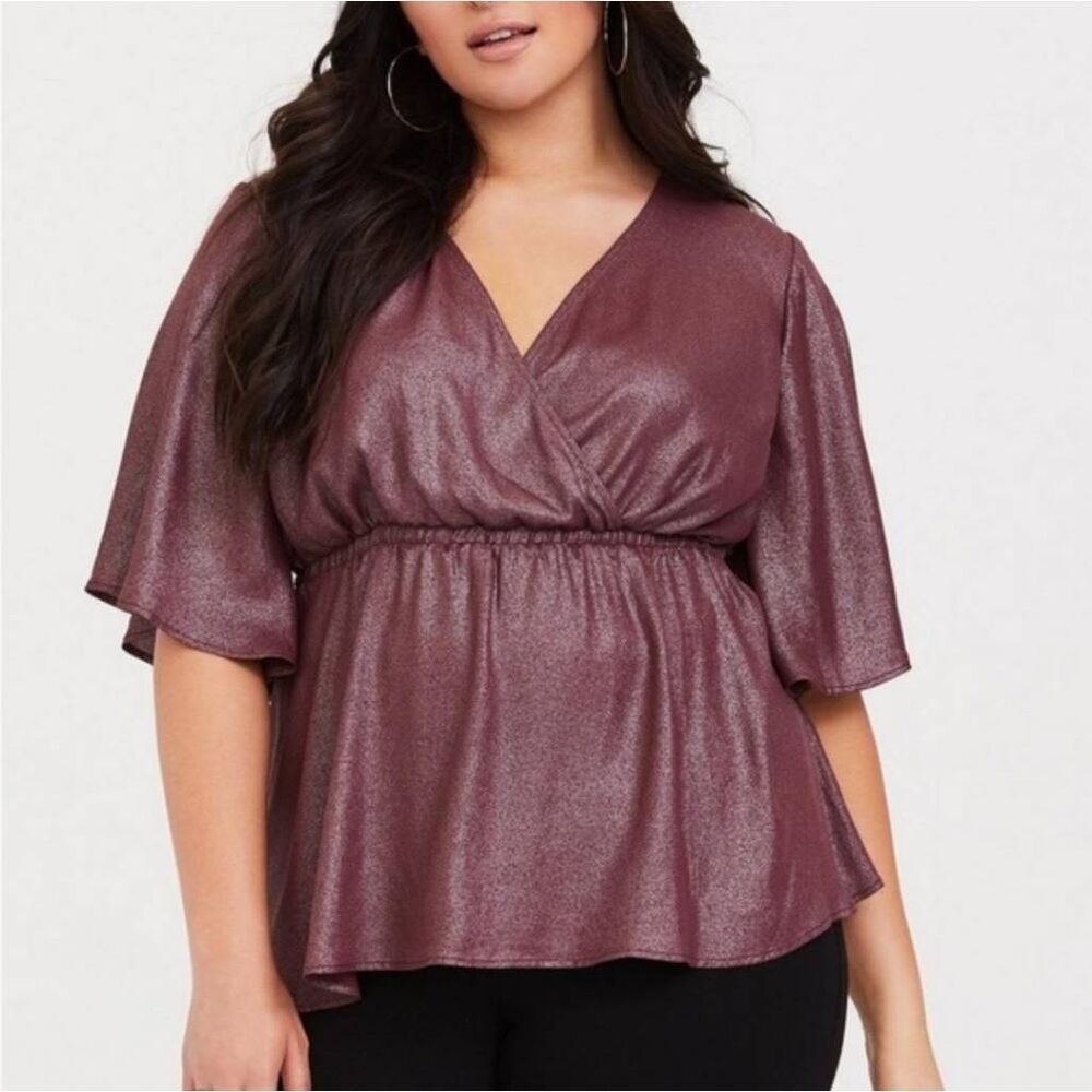 Torrid Babydoll Georgette Surplice Blouse